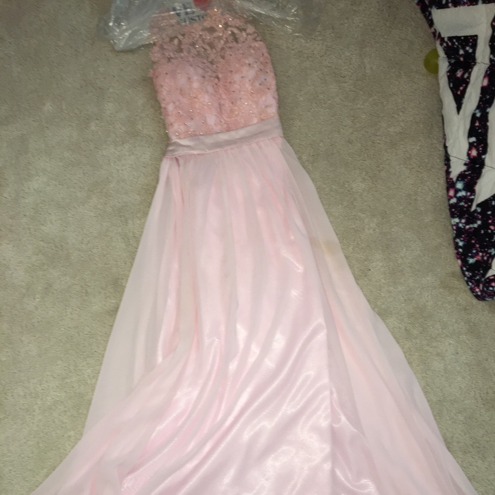 Blush pink prom dress